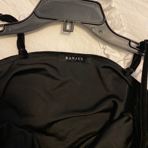 Black Velvet Faux Feather Bodycon Dress - Picture 3 of 3